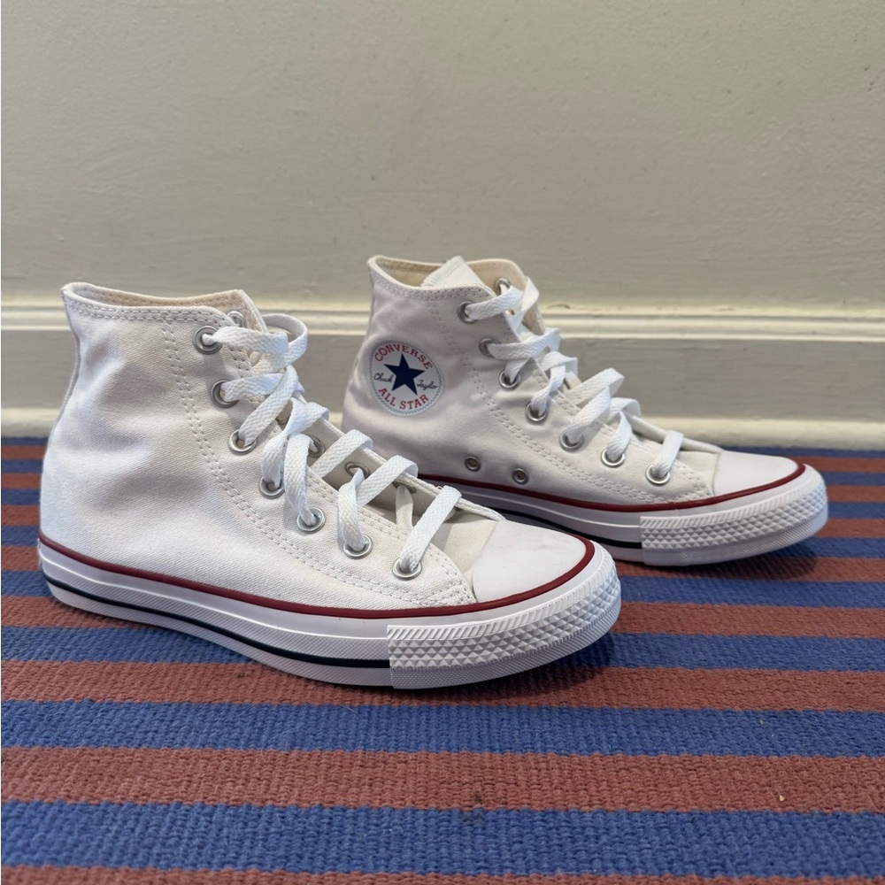 Converse All Star White Canvas High-Tops women’s size 7